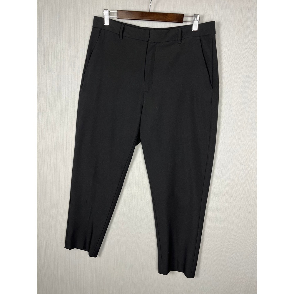 Banana Republic Dress Pants Womens 12 Black Sculpted Stretch Tapered Ankle